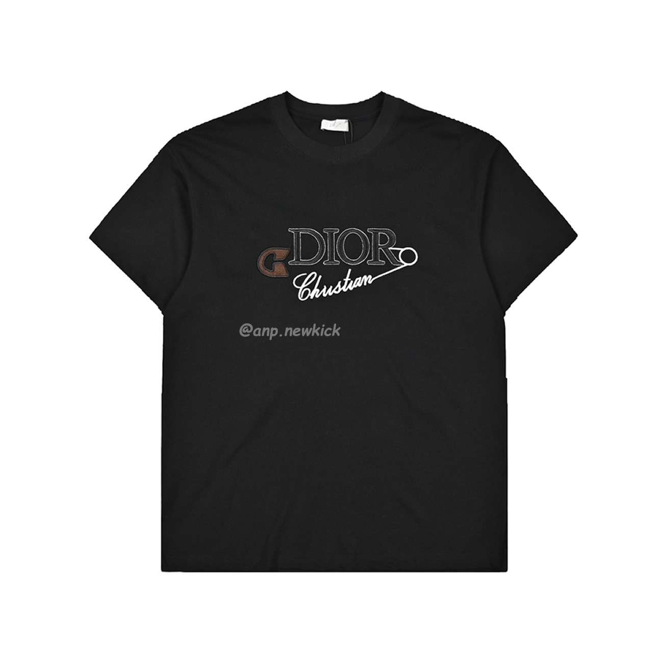 Dior 24ss Pin Logo Contrasting Embroidered Short Sleeved T Shirt (4) - newkick.org